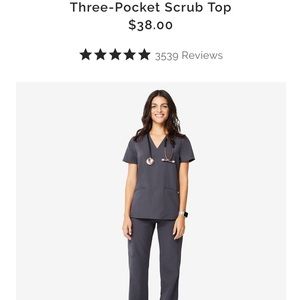 Figs Scrub Top Casma Charcoal size M